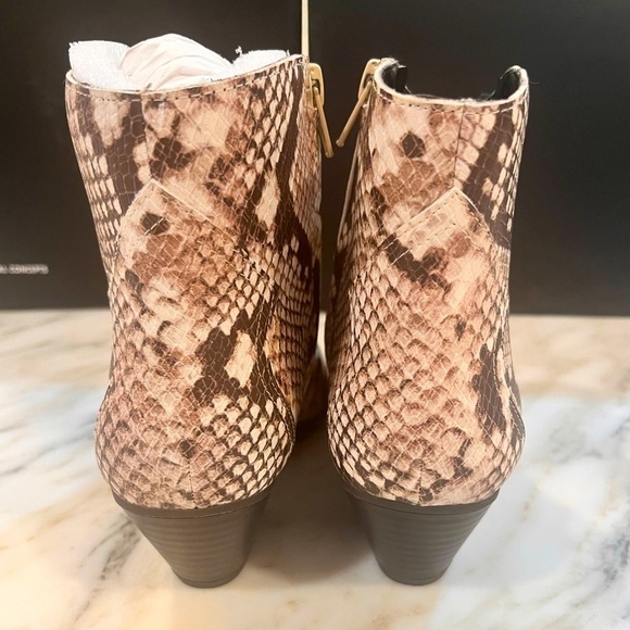 INC Women's Idra Block-Heel Booties, Tan Snake, Created for Macy's Women's Shoes - Picture 10 of 11